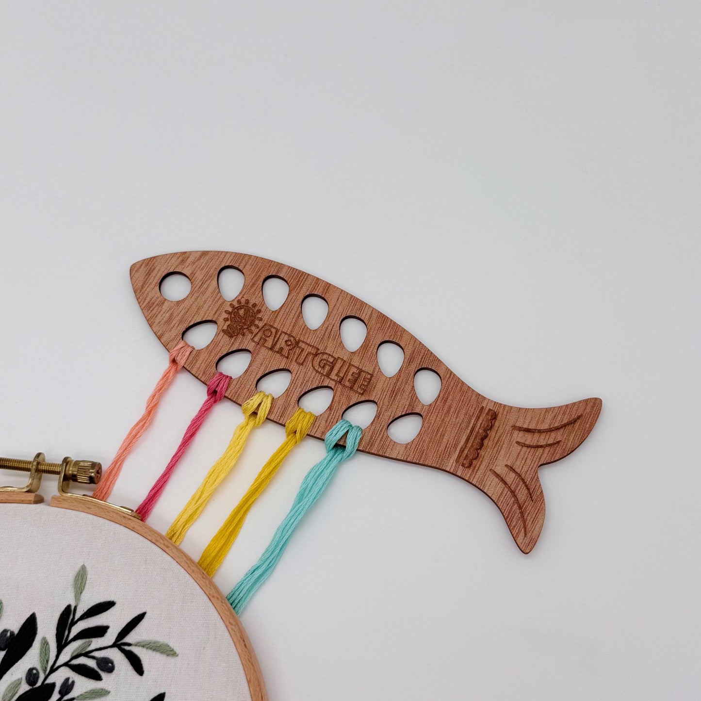 Wooden Fish-Shaped Thread Organizer