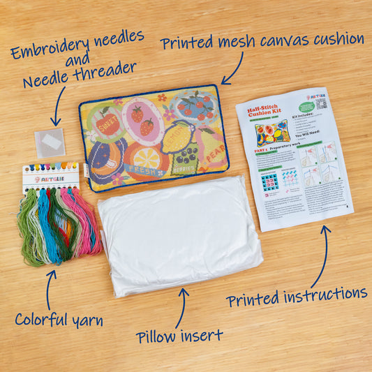 Market Morning Needlepoint Lumbar Pillow Kit