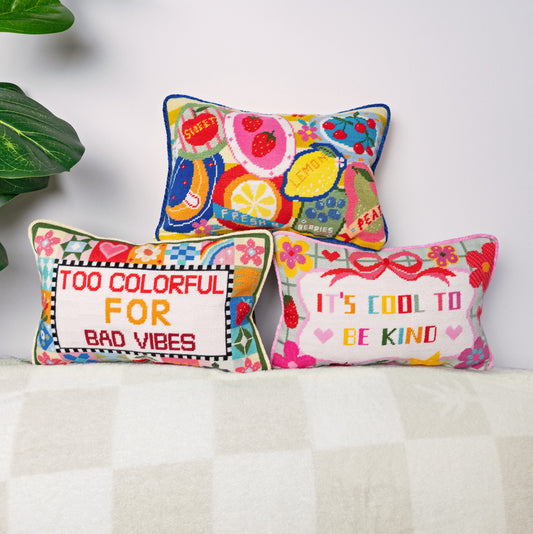 Bright Side Living Needlepoint Lumbar Pillow Bundle