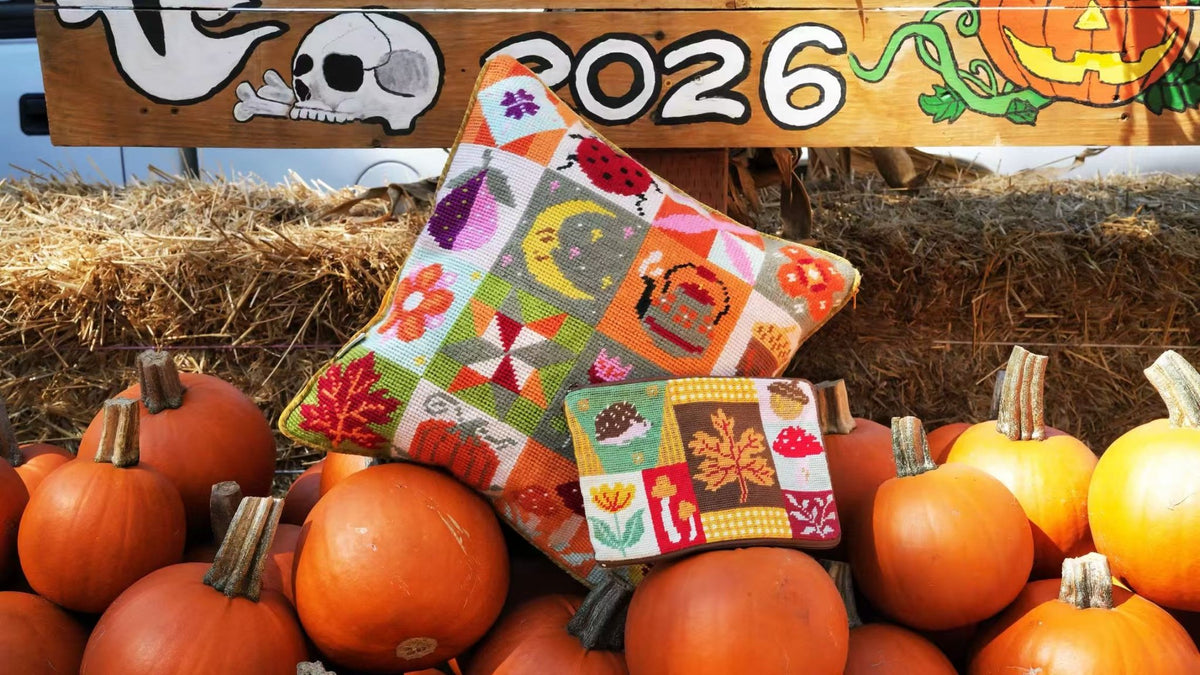 Autumn Whimsy Patchwork Needlepoint Bundle