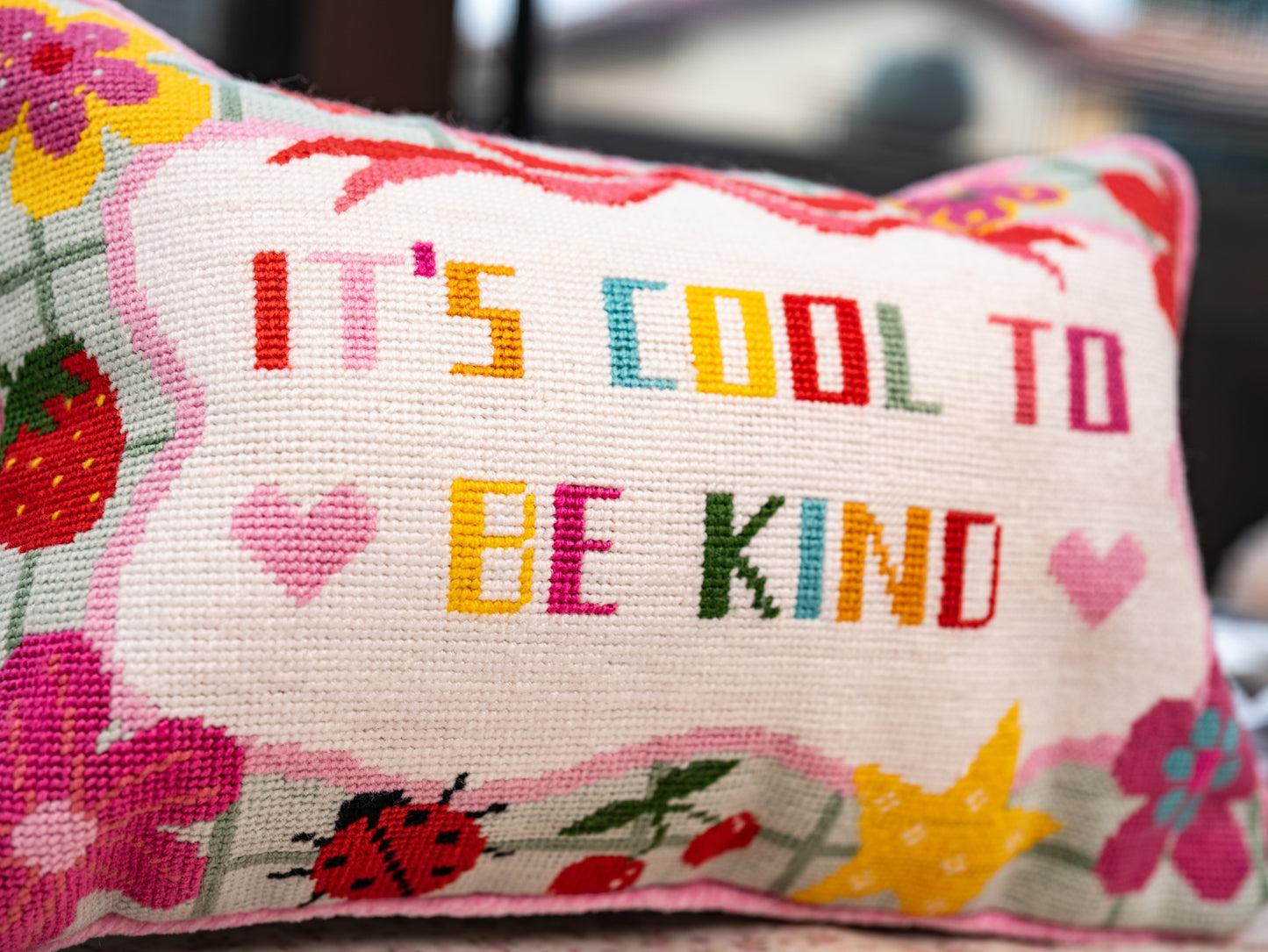 Stay Cool, Be Kind Needlepoint Lumbar Pillow Kit
