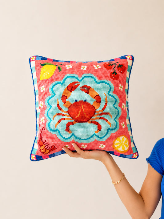 Seaside Supper Needlepoint Cushion Kit