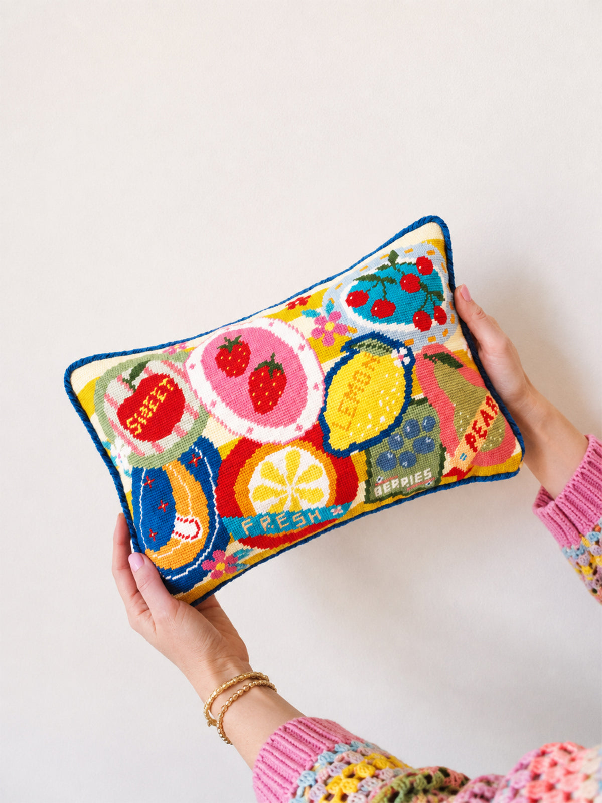 Market Morning Needlepoint Lumbar Pillow Kit