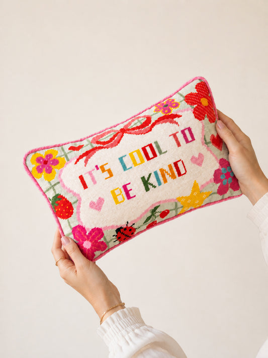 Stay Cool, Be Kind Needlepoint Lumbar Pillow Kit