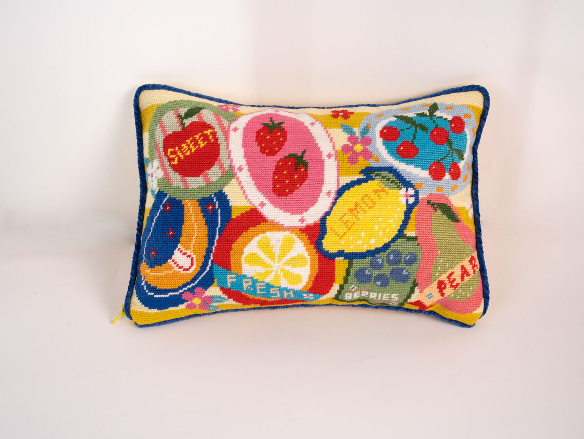 Market Morning Needlepoint Lumbar Pillow Kit