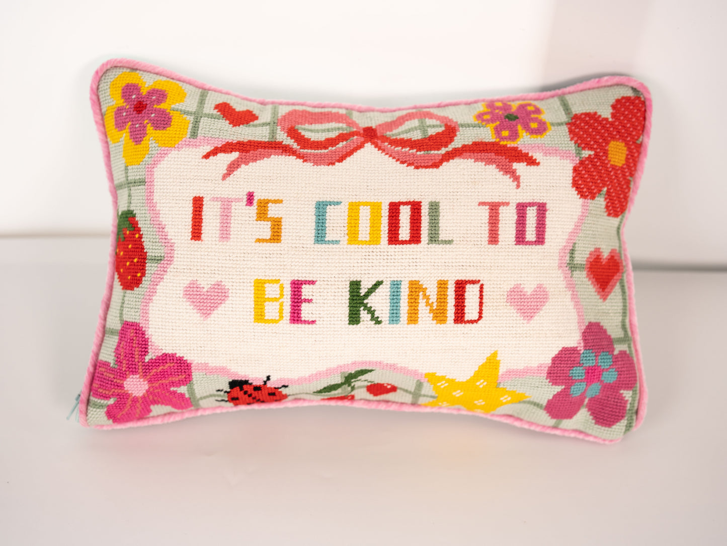 Stay Cool, Be Kind Needlepoint Lumbar Pillow Kit
