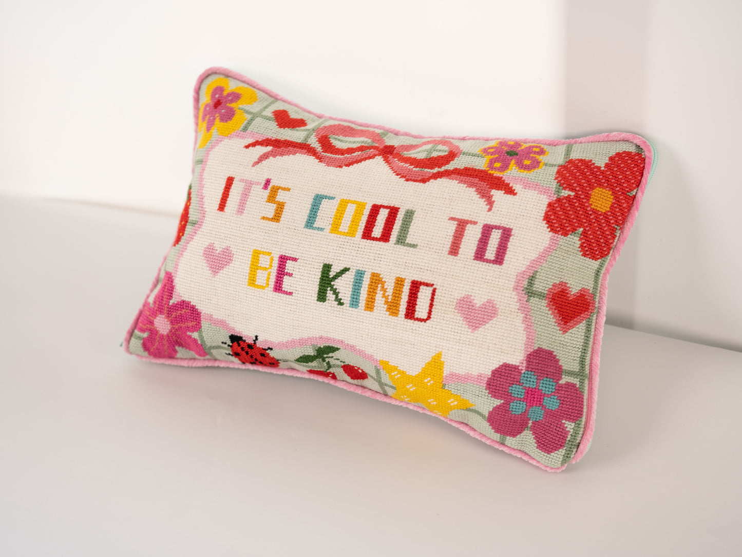 Stay Cool, Be Kind Needlepoint Lumbar Pillow Kit