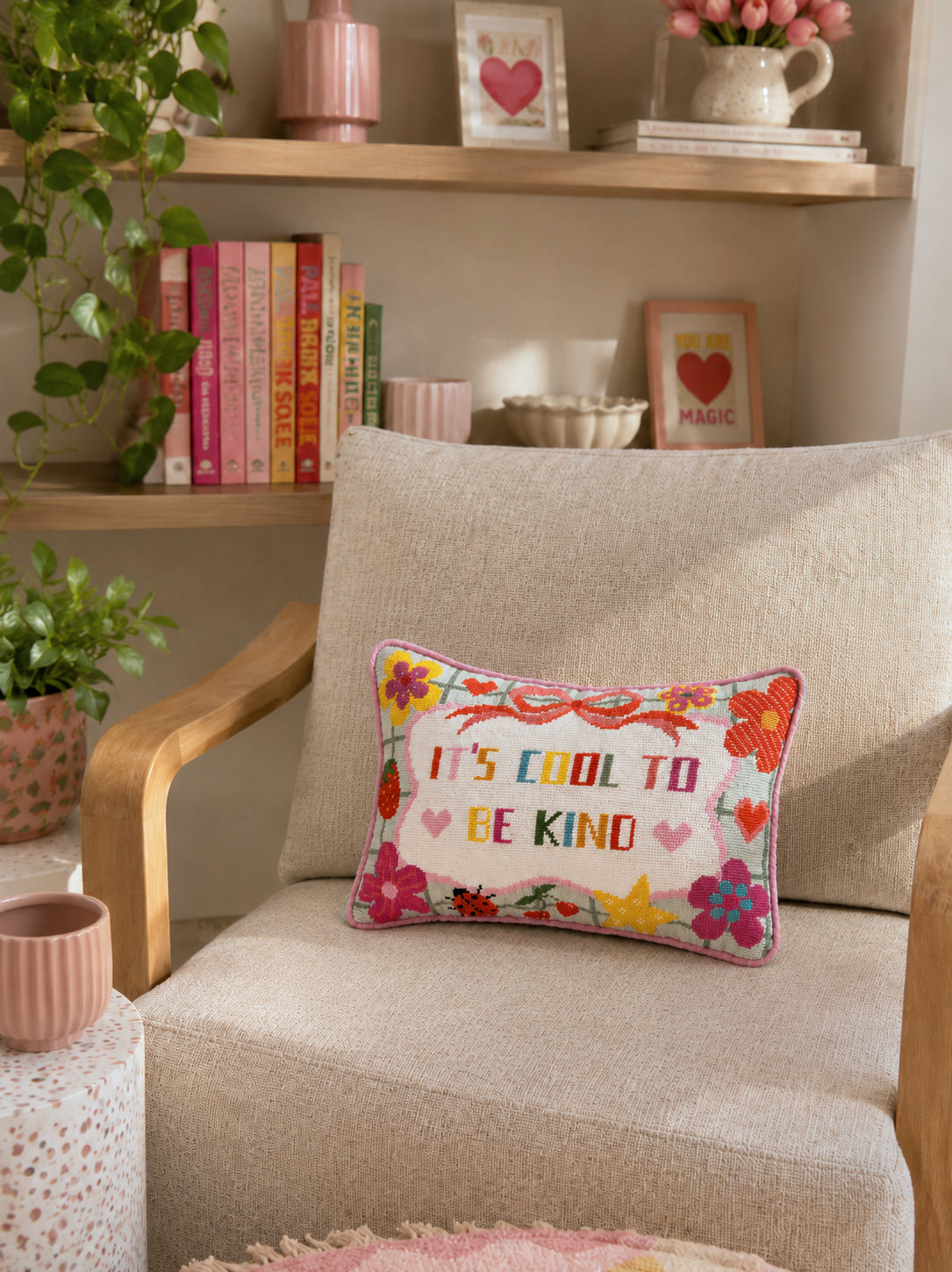 Stay Cool, Be Kind Needlepoint Lumbar Pillow Kit