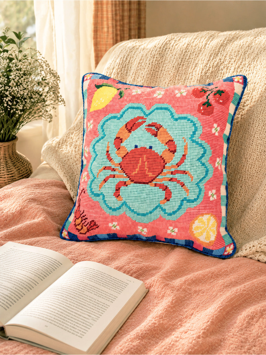 Seaside Supper Needlepoint Cushion Kit
